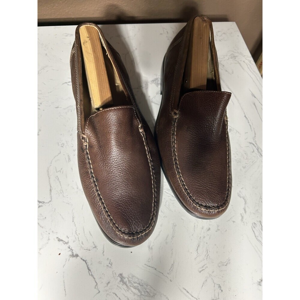 Mens Dockers leather slip on shoes - brown - size 10, Soft Flex
